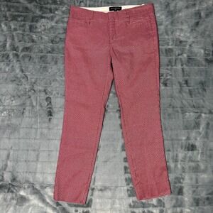 Banana Republic Sloan Slim Ankle Pants Womens 4P Maroon Textured Dress Trousers